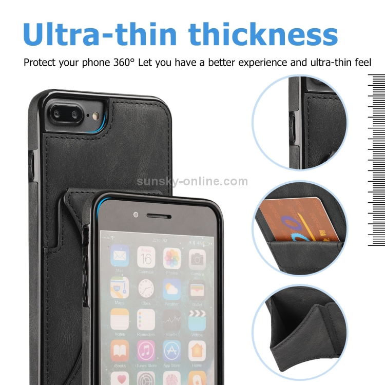 Ultra-thin Shockproof Protective Case with Holder & Metal Magnetic Function For iPhone 8 Plus / 7 Plus(Black) Ultra-thin Shockproof Protective Case with Holder & Metal Magnetic Function For iPhone 8 Plus / 7 Plus(Black)