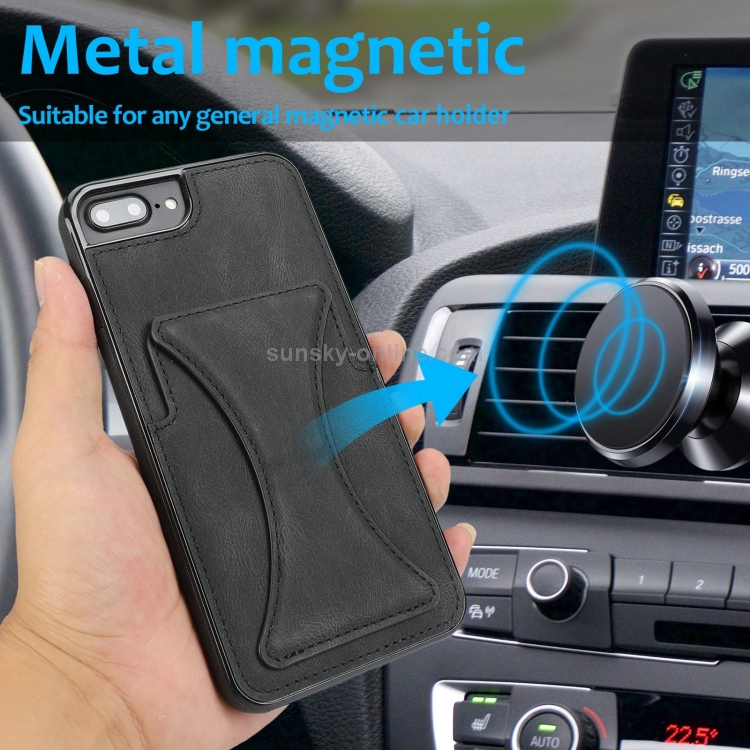 Ultra-thin Shockproof Protective Case with Holder & Metal Magnetic Function For iPhone 8 Plus / 7 Plus(Black) Ultra-thin Shockproof Protective Case with Holder & Metal Magnetic Function For iPhone 8 Plus / 7 Plus(Black)