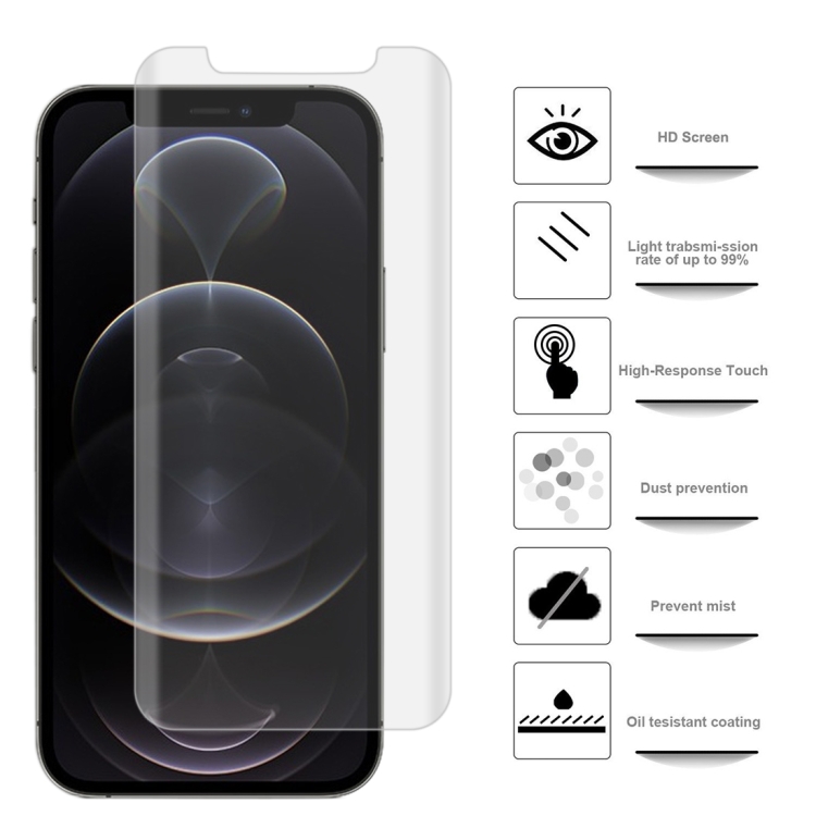 For iPhone 12 / 12 Pro 50pcs 3D Curved Silk-screen PET Full Coverage Protective Film(Transparent) For iPhone 12 / 12 Pro 50pcs 3D Curved Silk-screen PET Full Coverage Protective Film(Transparent)