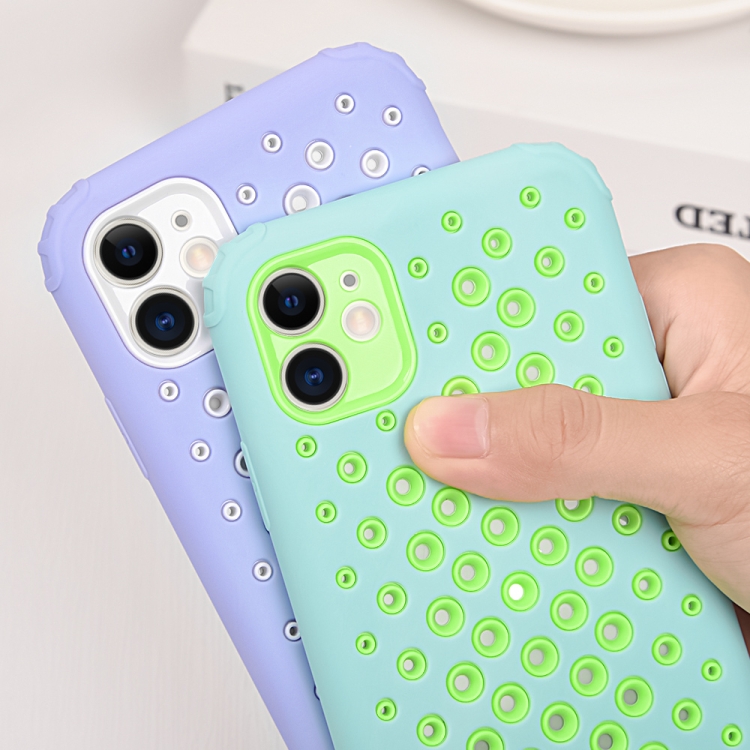 For iPhone 11 Candy Color Mesh Heat Dissipation TPU Protective Case (Dark Green) For iPhone 11 Candy Color Mesh Heat Dissipation TPU Protective Case (Dark Green)