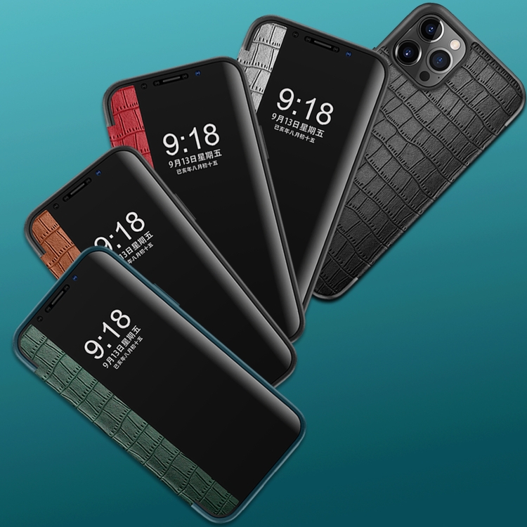 Crocodile Texture Display Window Horizontal Flip Leather Case For iPhone 11(Black) Crocodile Texture Display Window Horizontal Flip Leather Case For iPhone 11(Black)