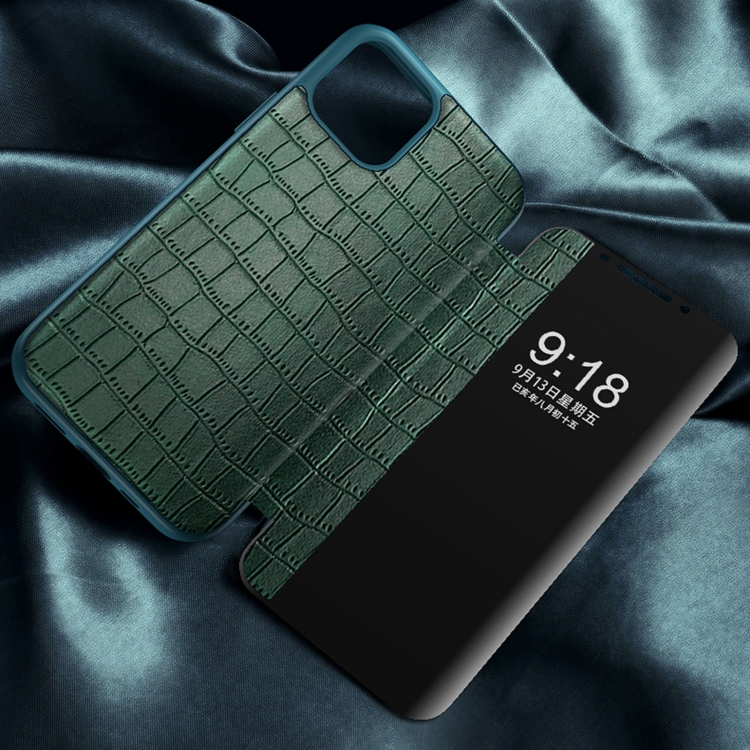 Crocodile Texture Display Window Horizontal Flip Leather Case For iPhone 11 Pro Max(Green) Crocodile Texture Display Window Horizontal Flip Leather Case For iPhone 11 Pro Max(Green)