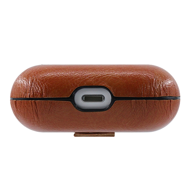For Apple AirPods Pro Genuine Leather Wireless Earphone Protective Case(Brown) For Apple AirPods Pro Genuine Leather Wireless Earphone Protective Case(Brown)