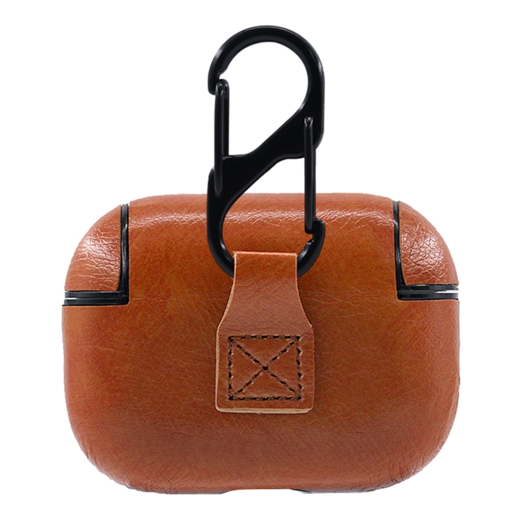 For Apple AirPods Pro Genuine Leather Wireless Earphone Protective Case(Brown) For Apple AirPods Pro Genuine Leather Wireless Earphone Protective Case(Brown)