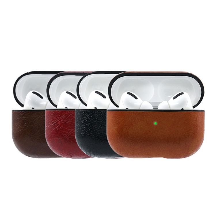 For Apple AirPods Pro Genuine Leather Wireless Earphone Protective Case(Brown) For Apple AirPods Pro Genuine Leather Wireless Earphone Protective Case(Brown)