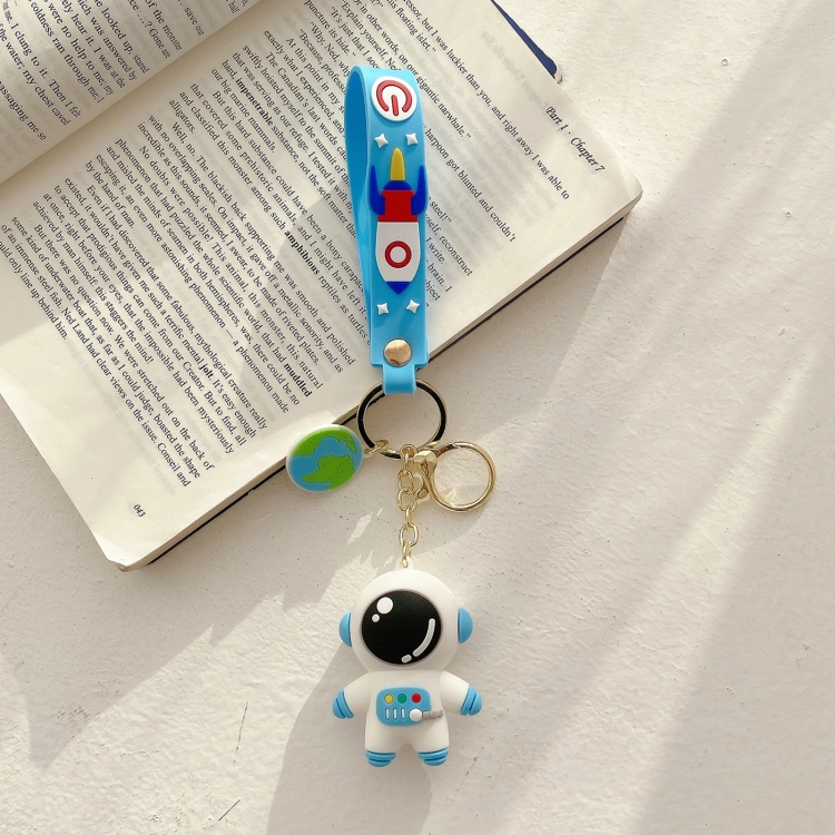 Astronaut Shape Silicone Shockproof Protective Cover Case with Keychain Hook Loop for AirTag(Blue) Astronaut Shape Silicone Shockproof Protective Cover Case with Keychain Hook Loop for AirTag(Blue)