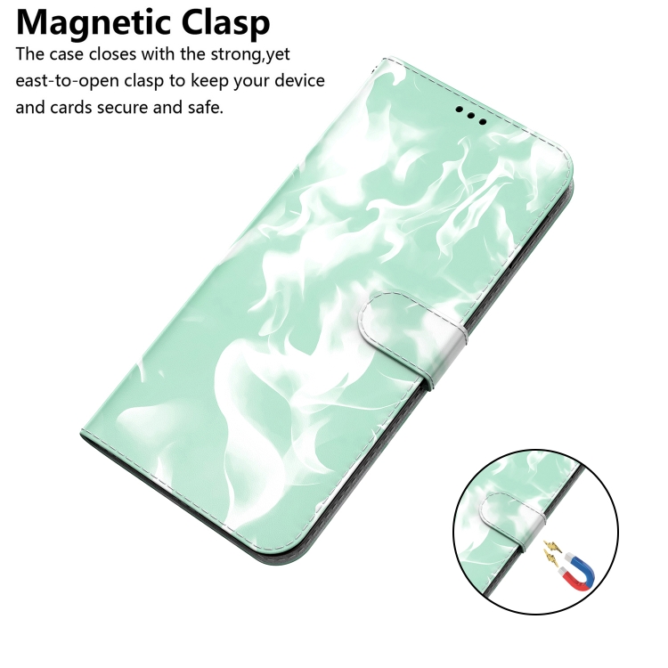 Sunsky For Xiaomi Redmi 9 9 Prime Poco M2 Cloud Fog Pattern Horizontal Flip Leather Case With Holder Card Slot Wallet Mint Green