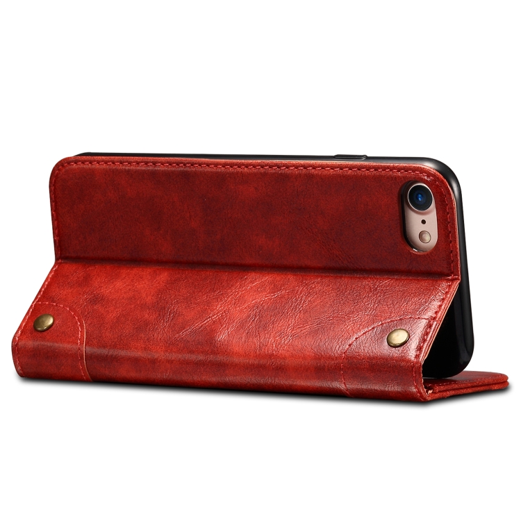 For iPhone SE 2022 / SE 2020 / 8 / 7 Baroque Simple Horizontal Flip Leather Case with Holder & Card Slots & Wallet(Red) For iPhone SE 2022 / SE 2020 / 8 / 7 Baroque Simple Horizontal Flip Leather Case with Holder & Card Slots & Wallet(Red)