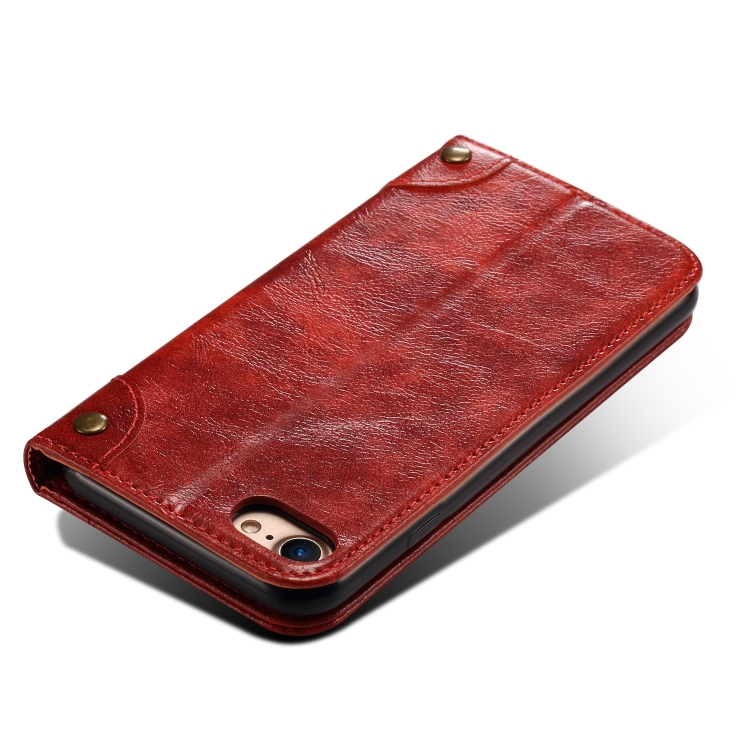 For iPhone SE 2022 / SE 2020 / 8 / 7 Baroque Simple Horizontal Flip Leather Case with Holder & Card Slots & Wallet(Red) For iPhone SE 2022 / SE 2020 / 8 / 7 Baroque Simple Horizontal Flip Leather Case with Holder & Card Slots & Wallet(Red)