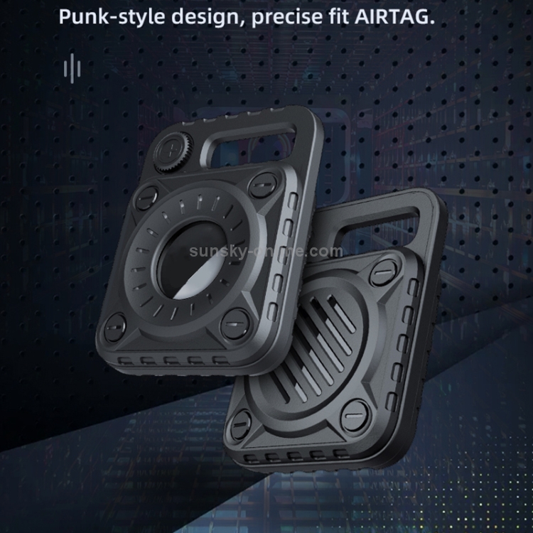 Punk Armor Anti-scratch Shockproof TPU Protective Cover Case with Keychain Hook Loop for AirTag(Orange) Punk Armor Anti-scratch Shockproof TPU Protective Cover Case with Keychain Hook Loop for AirTag(Orange)