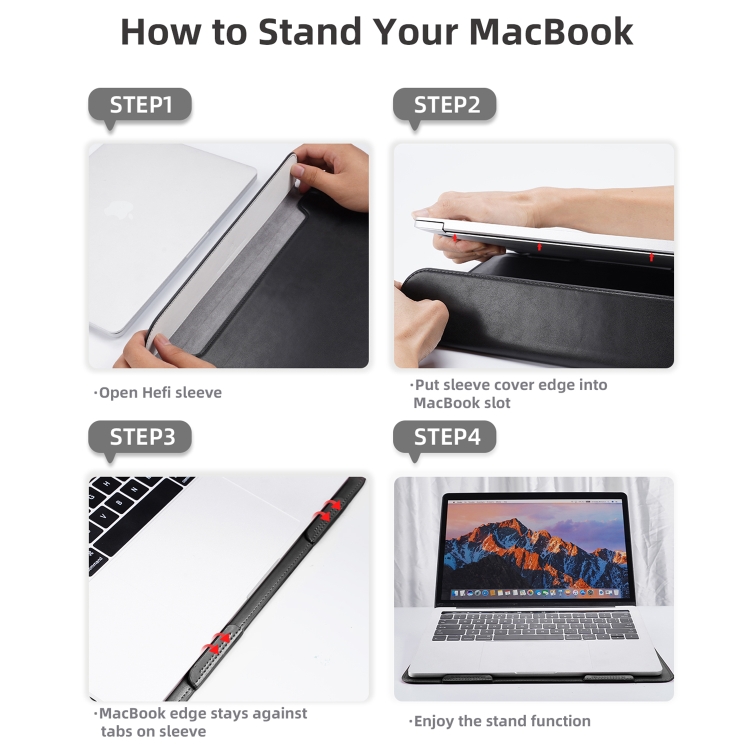 For Macbook 15.4 inch DUX DUCIS HEFI Series Laptop Protective Standing Sleeve(Black) For Macbook 15.4 inch DUX DUCIS HEFI Series Laptop Protective Standing Sleeve(Black)