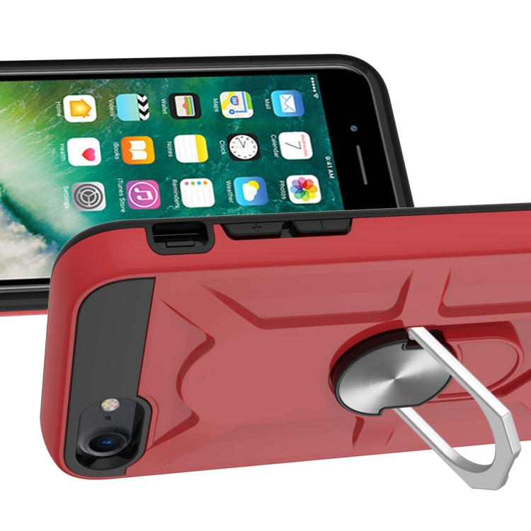 War-god Armor TPU + PC Shockproof Magnetic Protective Case with Ring Holder For iPhone 8 / 7 / SE 2020(Red) War-god Armor TPU + PC Shockproof Magnetic Protective Case with Ring Holder For iPhone 8 / 7 / SE 2020(Red)