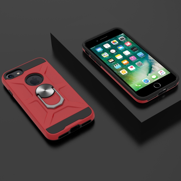 War-god Armor TPU + PC Shockproof Magnetic Protective Case with Ring Holder For iPhone 8 / 7 / SE 2020(Red) War-god Armor TPU + PC Shockproof Magnetic Protective Case with Ring Holder For iPhone 8 / 7 / SE 2020(Red)