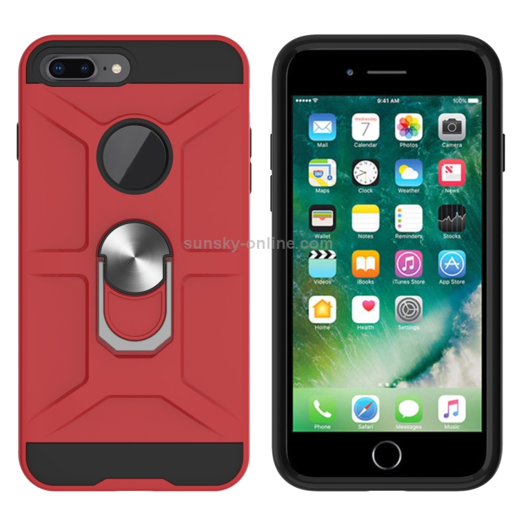 War-god Armor TPU + PC Shockproof Magnetic Protective Case with Ring Holder For iPhone 8 Plus / 7 Plus(Red) War-god Armor TPU + PC Shockproof Magnetic Protective Case with Ring Holder For iPhone 8 Plus / 7 Plus(Red)
