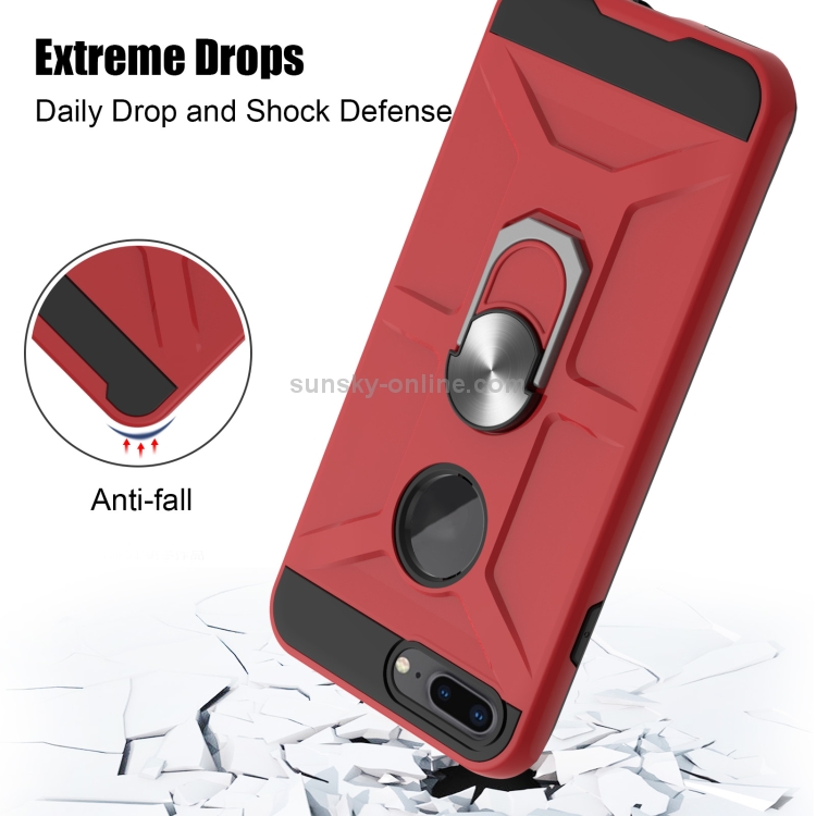 War-god Armor TPU + PC Shockproof Magnetic Protective Case with Ring Holder For iPhone 8 Plus / 7 Plus(Red) War-god Armor TPU + PC Shockproof Magnetic Protective Case with Ring Holder For iPhone 8 Plus / 7 Plus(Red)