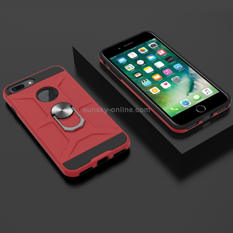War-god Armor TPU + PC Shockproof Magnetic Protective Case with Ring Holder For iPhone 8 Plus / 7 Plus(Red) War-god Armor TPU + PC Shockproof Magnetic Protective Case with Ring Holder For iPhone 8 Plus / 7 Plus(Red)