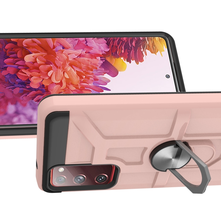 For Samsung Galaxy S20 FE War-god Armor TPU + PC Shockproof Magnetic Protective Case with Ring Holder(Rose Gold) For Samsung Galaxy S20 FE War-god Armor TPU + PC Shockproof Magnetic Protective Case with Ring Holder(Rose Gold)