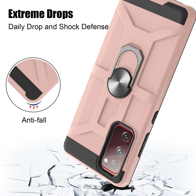 For Samsung Galaxy S20 FE War-god Armor TPU + PC Shockproof Magnetic Protective Case with Ring Holder(Rose Gold) For Samsung Galaxy S20 FE War-god Armor TPU + PC Shockproof Magnetic Protective Case with Ring Holder(Rose Gold)
