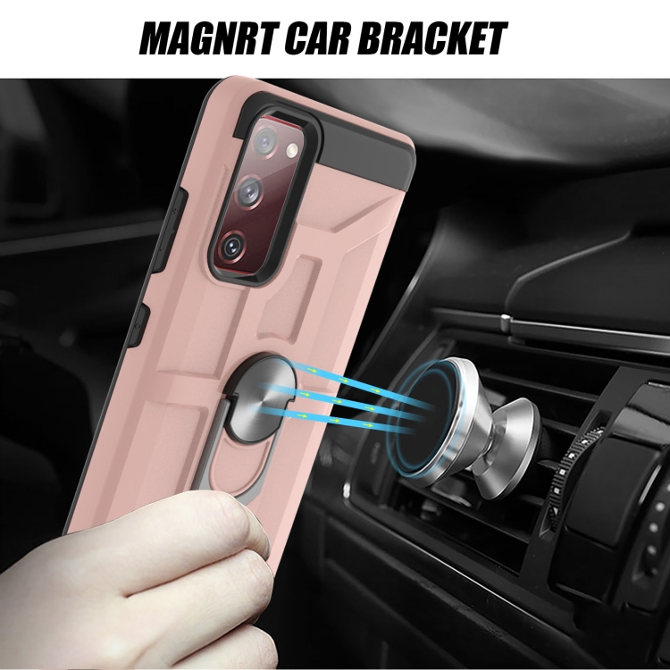 For Samsung Galaxy S20 FE War-god Armor TPU + PC Shockproof Magnetic Protective Case with Ring Holder(Rose Gold) For Samsung Galaxy S20 FE War-god Armor TPU + PC Shockproof Magnetic Protective Case with Ring Holder(Rose Gold)