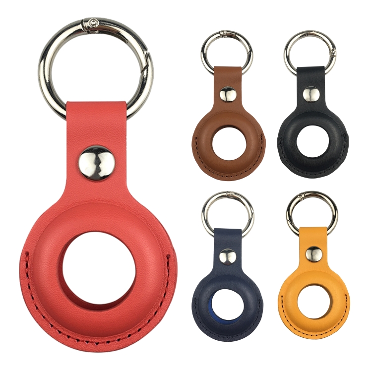 Shockproof Anti-scratch Leather Protective Case Cover Key Chain with Hang Loop For AirTag(Deep Blue) Shockproof Anti-scratch Leather Protective Case Cover Key Chain with Hang Loop For AirTag(Deep Blue)