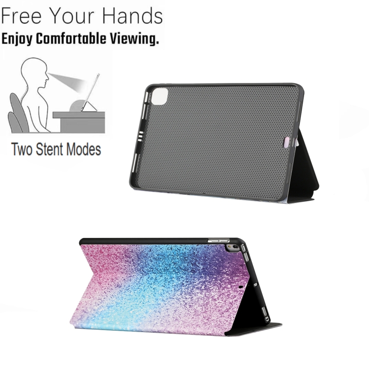 Dual-folding Coloured Drawing Voltage Horizontal Flip PU Leather Case with Holder & Sleep / Wake-up Function For iPad Air / Air 2 / Pro 9.7 2016 / 9.7 2017 / 2018(Rainbow Sand) Dual-folding Coloured Drawing Voltage Horizontal Flip PU Leather Case with Holder & Sleep / Wake-up Function For iPad Air / Air 2 / Pro 9.7 2016 / 9.7 2017 / 2018(Rainbow Sand)