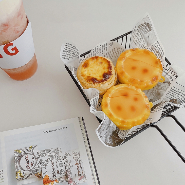 Egg Tart Shape Silicone Wireless Earphone Protective Case For AirPods 1 / 2 Egg Tart Shape Silicone Wireless Earphone Protective Case For AirPods 1 / 2