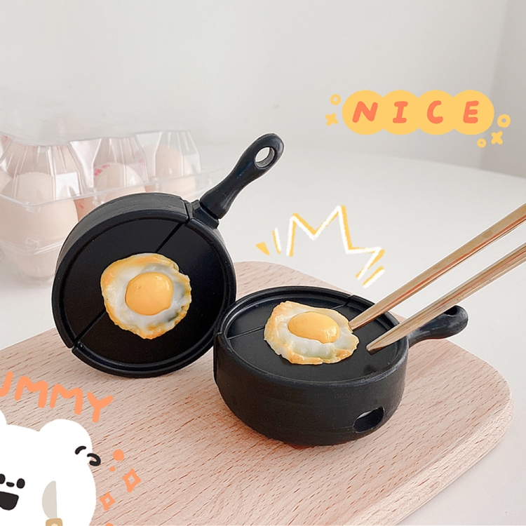 Pan Poached Egg Shape Silicone Wireless Earphone Protective Case For AirPods Pro