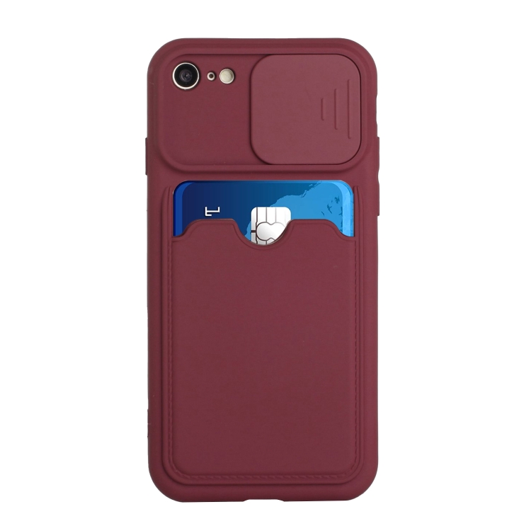 Sliding Camera Cover Design TPU Protective Case with Card Slot For iPhone 6s Plus / 6 Plus(Wine Red) Sliding Camera Cover Design TPU Protective Case with Card Slot For iPhone 6s Plus / 6 Plus(Wine Red)