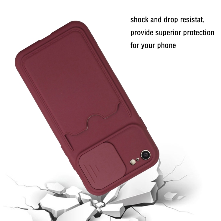 Sliding Camera Cover Design TPU Protective Case with Card Slot For iPhone 6s Plus / 6 Plus(Wine Red) Sliding Camera Cover Design TPU Protective Case with Card Slot For iPhone 6s Plus / 6 Plus(Wine Red)