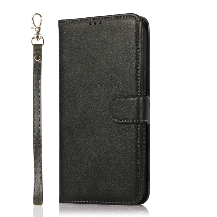 For iPhone 12 / 12 Pro Calf Texture 2 in 1 Detachable Magnetic Back Cover Horizontal Flip Leather Case with Holder & Card Slots & Wallet & Photo Frame(Black) For iPhone 12 / 12 Pro Calf Texture 2 in 1 Detachable Magnetic Back Cover Horizontal Flip Leather Case with Holder & Card Slots & Wallet & Photo Frame(Black)
