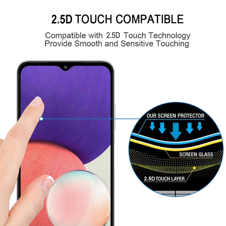 Samsung Galaxy A22 5G Screenprotector - Protecteur d'écran complet en verre  pour