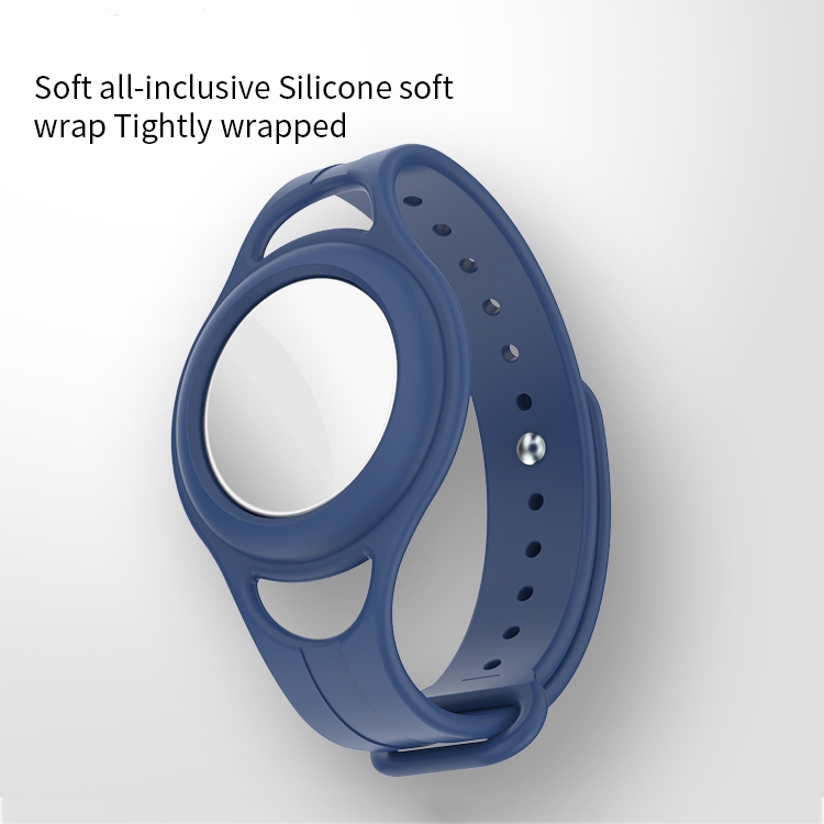 Mutural Silicone Protective Case Watchband for AirTag(Navy Blue) Mutural Silicone Protective Case Watchband for AirTag(Navy Blue)