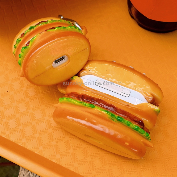 Burger Shape Silicone Wireless Earphone Protective Case For AirPods 1 / 2 Burger Shape Silicone Wireless Earphone Protective Case For AirPods 1 / 2