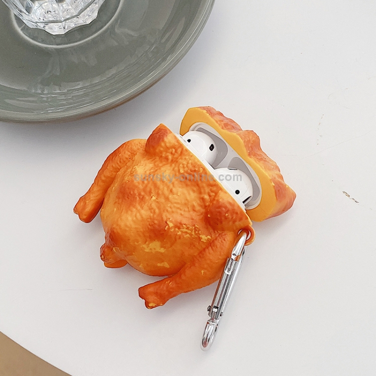 Roast Chicken Shape Silicone Wireless Earphone Protective Case with Hook Up For AirPods Pro