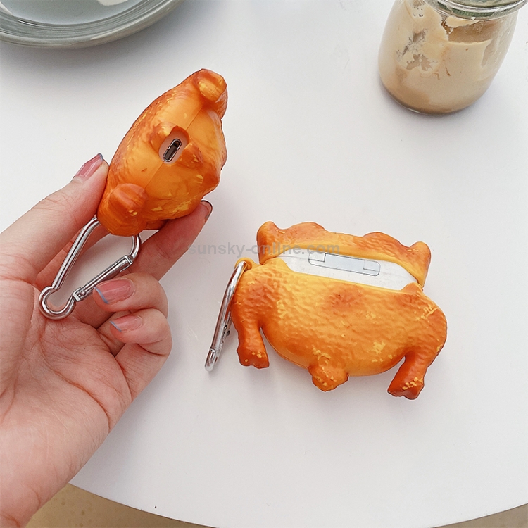 Roast Chicken Shape Silicone Wireless Earphone Protective Case with Hook Up For AirPods Pro