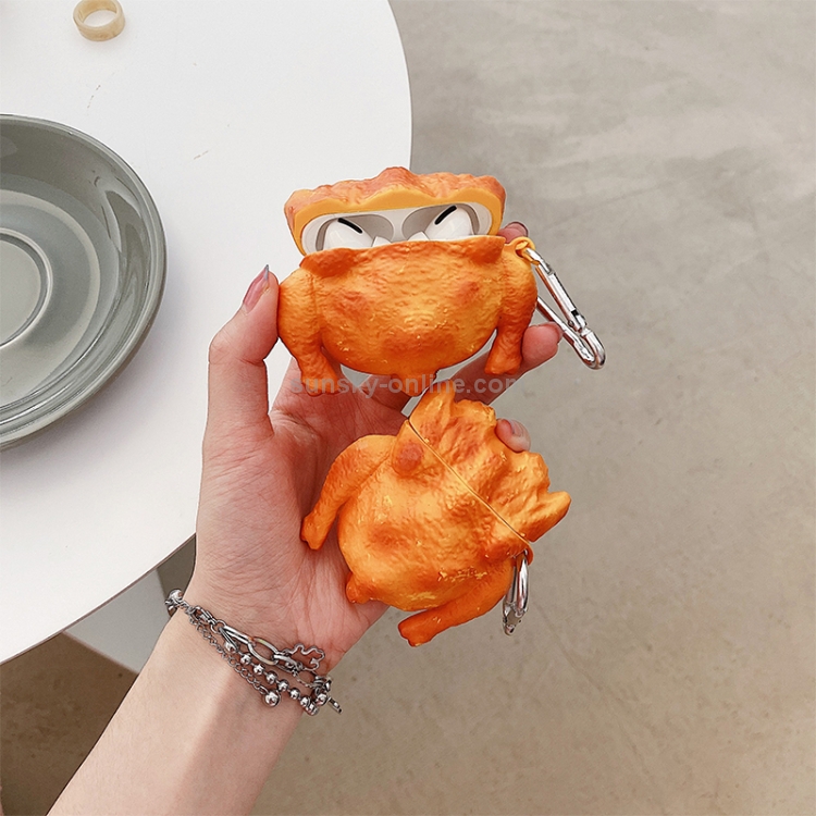 Roast Chicken Shape Silicone Wireless Earphone Protective Case with Hook Up For AirPods Pro