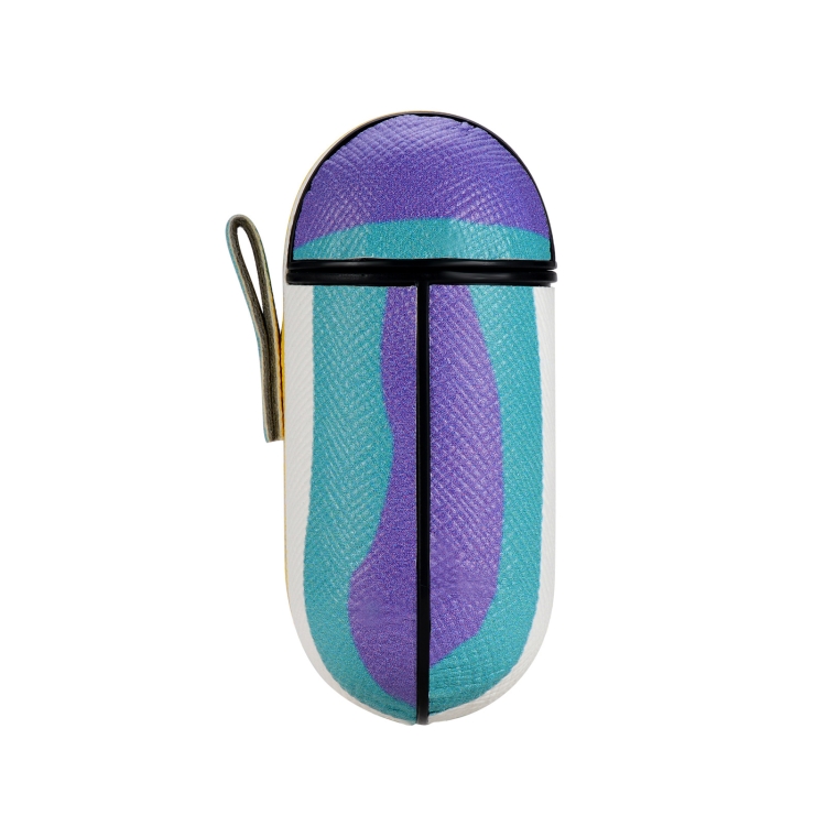 Rainbow Skin Sticking Earphone Protective Case with Hook For AirPods Pro(Sky Blue Blue White Dark Blue Light Blue Blue)
