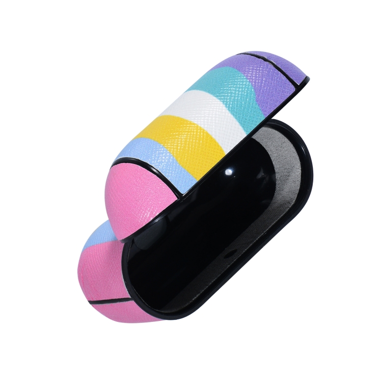 Rainbow Skin Sticking Earphone Protective Case with Hook For AirPods Pro(Sky Blue Blue White Dark Blue Light Blue Blue)