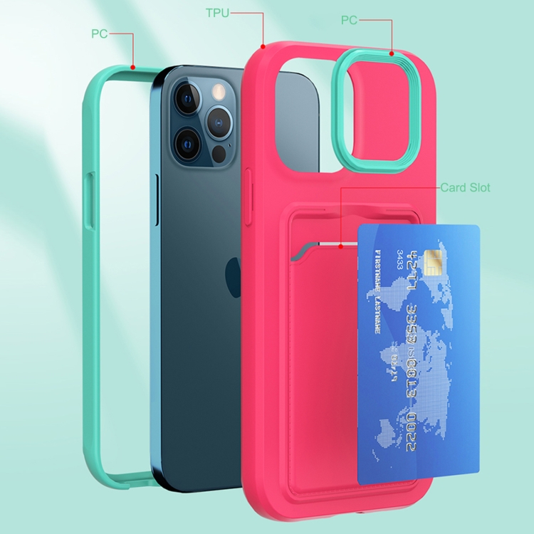 Two-color TPU + PC Protective Case with Card Slot For iPhone 11 Pro(Green+Black Frame) Two-color TPU + PC Protective Case with Card Slot For iPhone 11 Pro(Green+Black Frame)