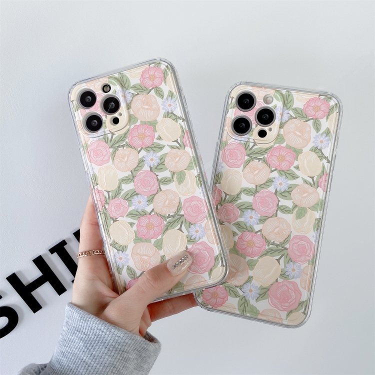 For iPhone 11 Pro TPU Embossed + Double-sided Painting Protective Case (Pink Rose) For iPhone 11 Pro TPU Embossed + Double-sided Painting Protective Case (Pink Rose)