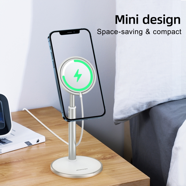 JOYROOM JR-A52 Desktop Vertical Magnetic Wireless Charging Holder for iPhone 12 Series(Silver) JOYROOM JR-A52 Desktop Vertical Magnetic Wireless Charging Holder for iPhone 12 Series(Silver)