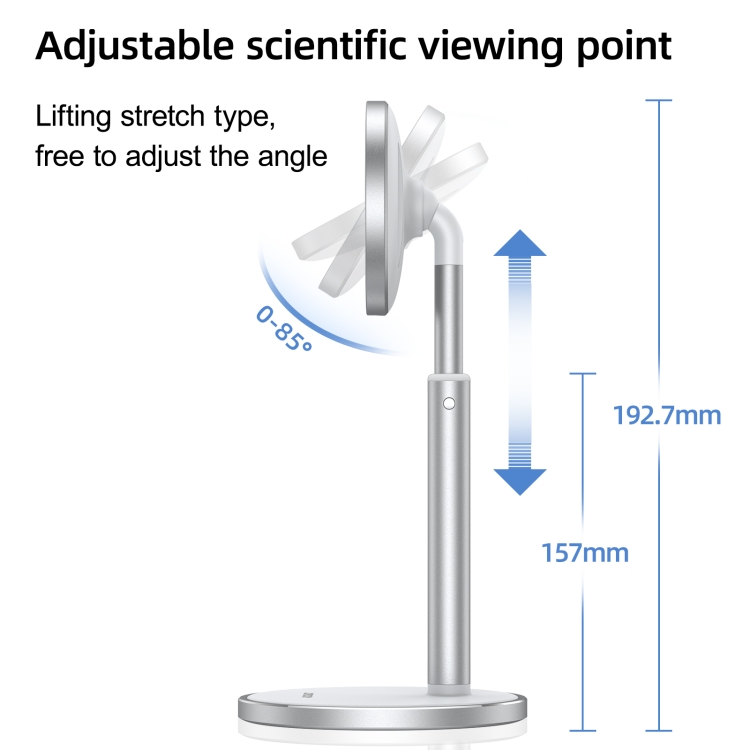 JOYROOM JR-A52 Desktop Vertical Magnetic Wireless Charging Holder for iPhone 12 Series(Silver) JOYROOM JR-A52 Desktop Vertical Magnetic Wireless Charging Holder for iPhone 12 Series(Silver)