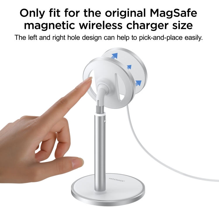 JOYROOM JR-A52 Desktop Vertical Magnetic Wireless Charging Holder for iPhone 12 Series(Silver) JOYROOM JR-A52 Desktop Vertical Magnetic Wireless Charging Holder for iPhone 12 Series(Silver)