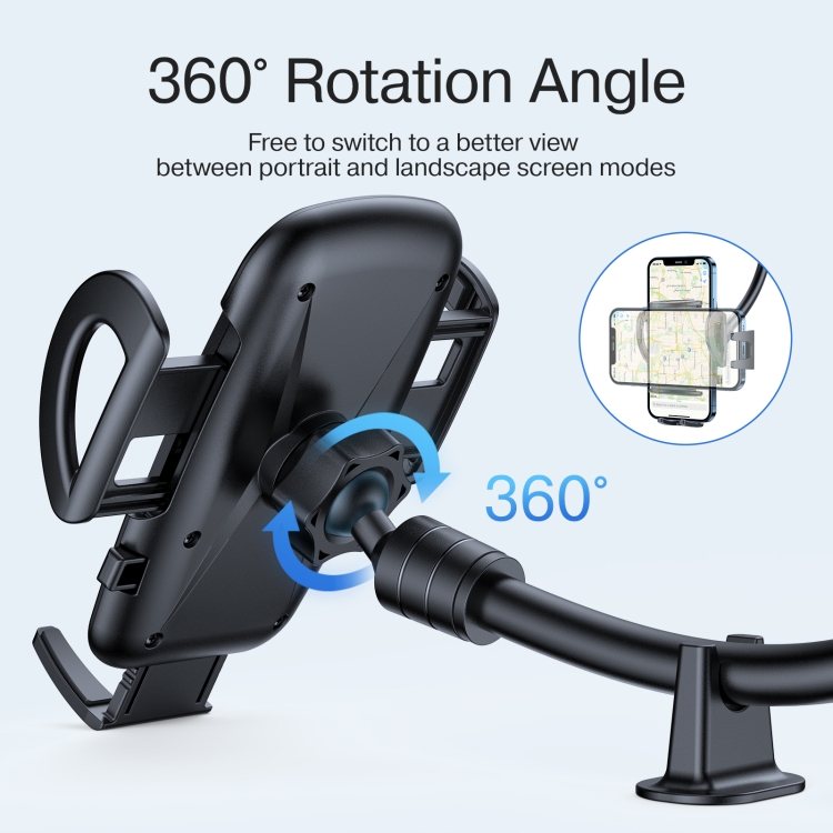 JOYROOM JR-ZS258 360 Degree Rotation Mechanical Car Holder, Style: Long Arm Sucker(Black) JOYROOM JR-ZS258 360 Degree Rotation Mechanical Car Holder, Style: Long Arm Sucker(Black)