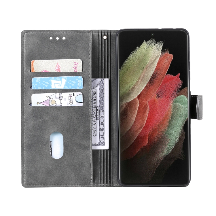 For Samsung Galaxy S21 Ultra 5G Three-color Stitching Calf Texture Horizontal Flip Leather Case with Holder & Card Slots & Wallet(Grey) For Samsung Galaxy S21 Ultra 5G Three-color Stitching Calf Texture Horizontal Flip Leather Case with Holder & Card Slots & Wallet(Grey)