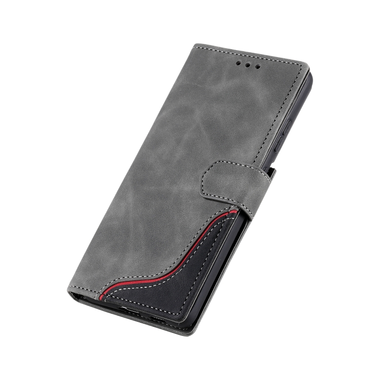 For Samsung Galaxy S21 Ultra 5G Three-color Stitching Calf Texture Horizontal Flip Leather Case with Holder & Card Slots & Wallet(Grey) For Samsung Galaxy S21 Ultra 5G Three-color Stitching Calf Texture Horizontal Flip Leather Case with Holder & Card Slots & Wallet(Grey)