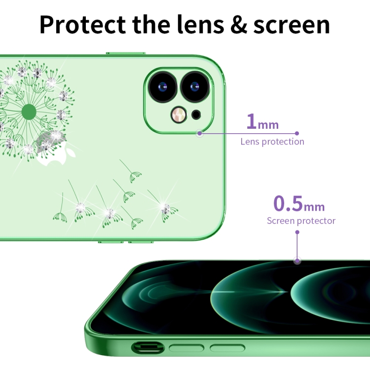 For iPhone 11 Pro Ultra-thin Electroplating Dandelion Pattern Protective Case (Green) For iPhone 11 Pro Ultra-thin Electroplating Dandelion Pattern Protective Case (Green)