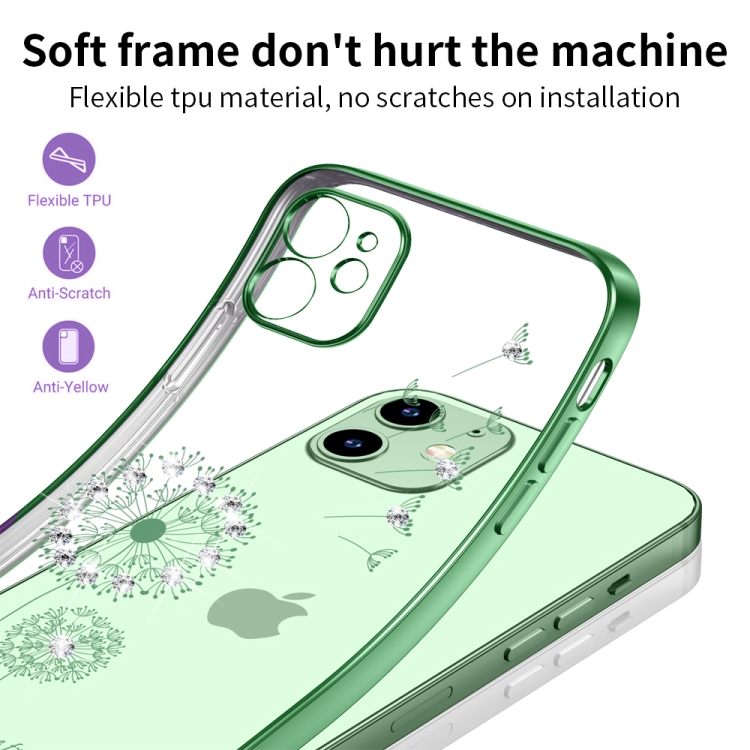 For iPhone 11 Pro Ultra-thin Electroplating Dandelion Pattern Protective Case (Green) For iPhone 11 Pro Ultra-thin Electroplating Dandelion Pattern Protective Case (Green)