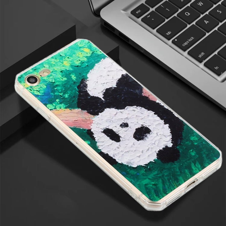 For iPhone SE 2022 / SE 2020 / 8 / 7 Oil Painting Pattern TPU Shockproof Case(Panda) For iPhone SE 2022 / SE 2020 / 8 / 7 Oil Painting Pattern TPU Shockproof Case(Panda)