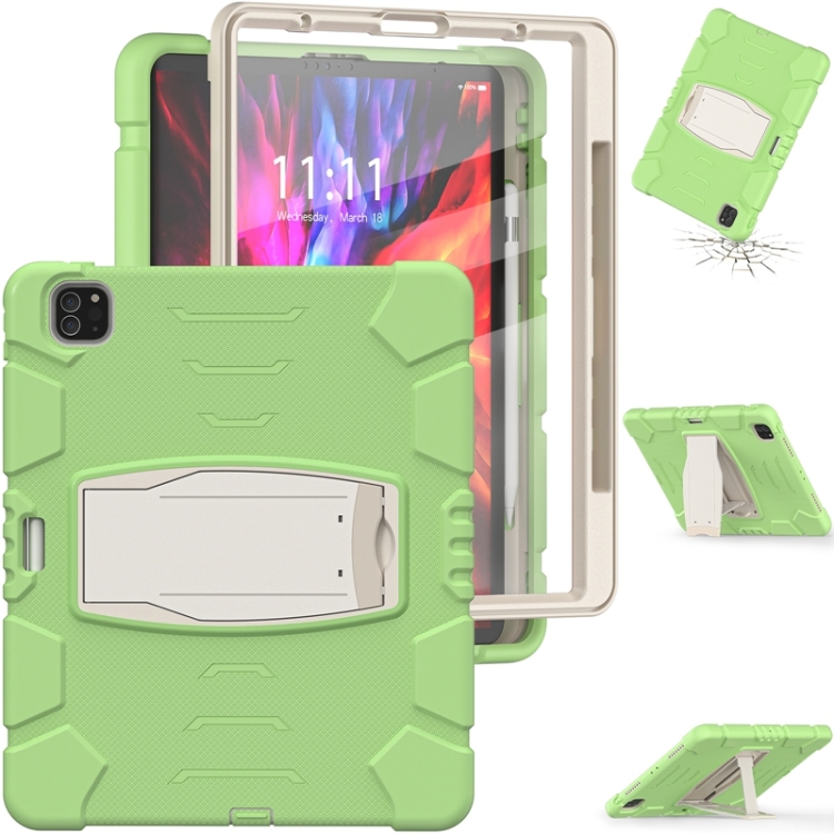 For iPad Pro 12.9 2020 3-Layer Protection Screen Frame + PC + Silicone Shockproof Combination Tablet Case with Holder(Matcha Green) For iPad Pro 12.9 2020 3-Layer Protection Screen Frame + PC + Silicone Shockproof Combination Tablet Case with Holder(Matcha Green)